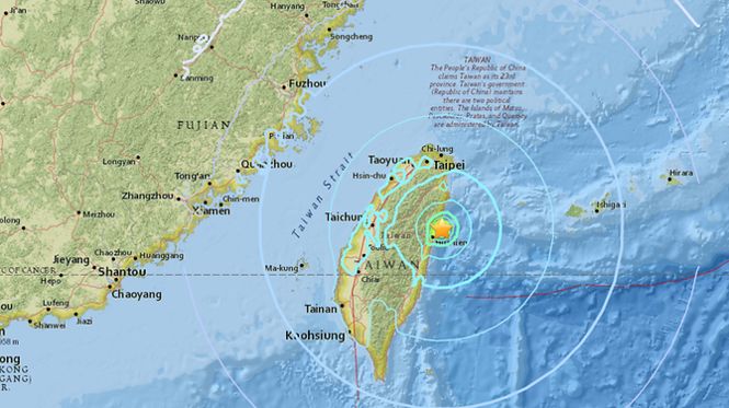 Тайвань сотрясло повторное землетрясение магнитудой 5,7
